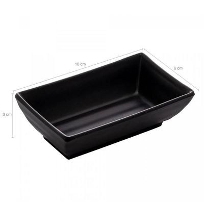 Molheira para Shoyu Melamina 60ml Tóquio Preto Lyor Molhos Potinho Oriental Sushi