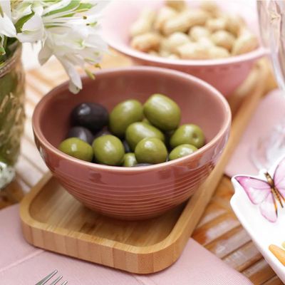 Kit 3 Petisqueiras de Bambu Bandeja Retangular 28x11cm Prato Petisco Salgados Hire Lyor