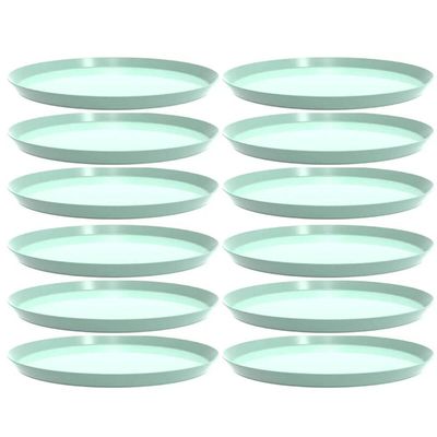Kit 12 Bandejas Redondas 34cm Verde Menta Servir Buffet Crippa Bubble Restaurante