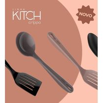 Kit 24 Espátulas Culinárias Retas Nylon Pretas Restaurante Lanchonete Kitch Crippa