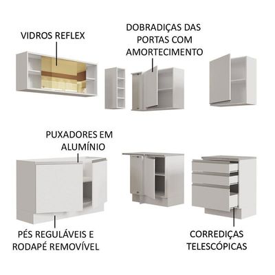 Cozinha Completa 329002 Com Armário E Balcão Branco Branco