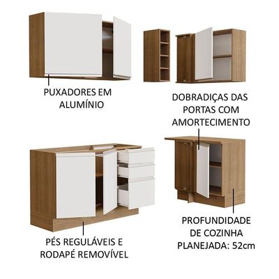 Cozinha Completa 269001 Com Armário E Balcão Rustic/Branco