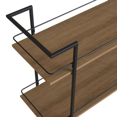 Carrinho Bar Industrial com 2 Prateleiras P1036 Preto/Mel