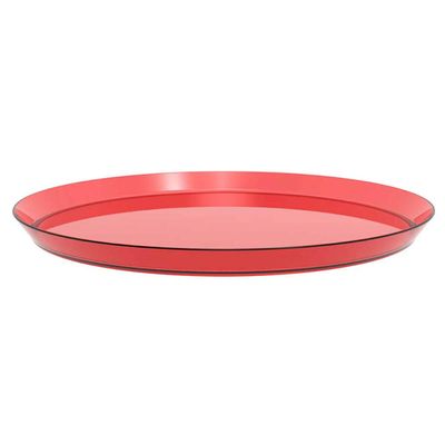 Kit 3 Boleiras com Cúpula 30cm Torta Doces Crippa Vermelho Transparente Padaria Hotel