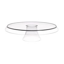 3 Bases Porta Bolos Tortas Doces 30cm com Pé Transparente Glassy Crippa