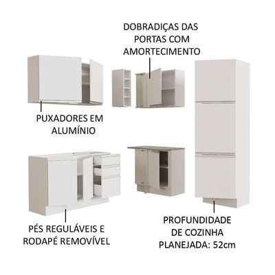 Cozinha Completa 329001 Com Armário E Balcão Branco Branco