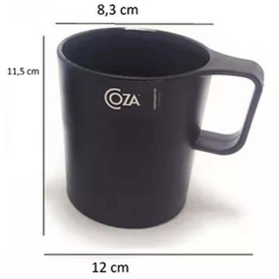 12 Canecas 250ml Preto Empilháveis Escolar Achocolatado Café