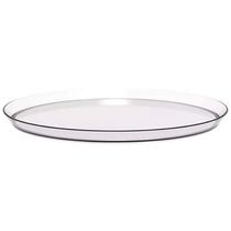 48 Bandejas Redonda 28cm Glassy Crippa Transparente Servir Restaurante Bar Lanchonete