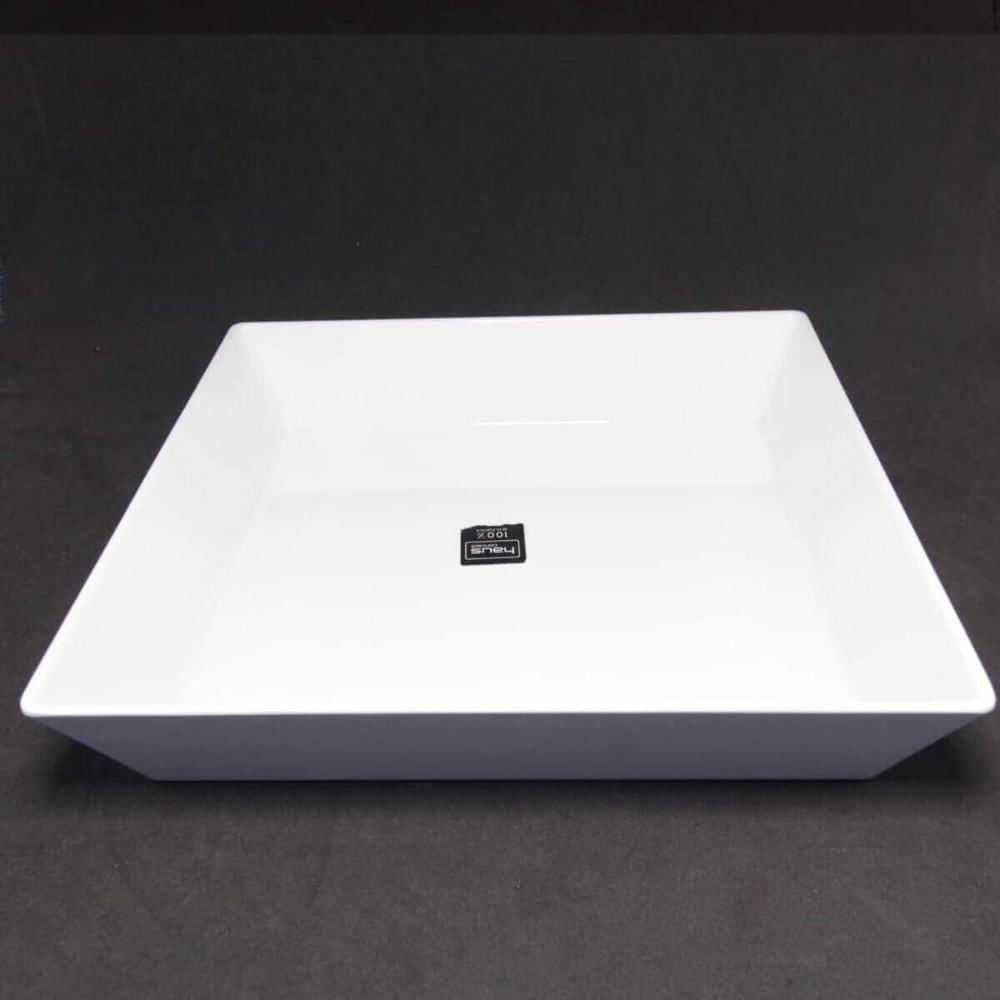 4 Travessas Retangular 3,5L Profissional Servir Buffet Melamina Branca Saladas Massas Haus Concept