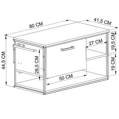 Gabinete Suspenso para Banheiro 80cm Preto e Mel Estilo Industrial sem Cuba Placa e Ponto