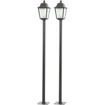 2 Luminárias de Chão para Jardim Pretas Postes Coloniais Dital Linha Soberana Área Externa