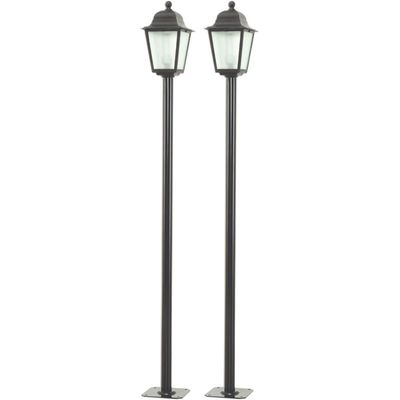2 Luminárias de Chão para Jardim Pretas Postes Coloniais Dital Linha Soberana Área Externa