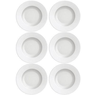 Kit 6 Pratos de Sobremesa Tramontina Maria Augusta em Porcelana 21cm Mesa Posta