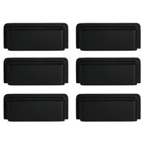 Kit 6 Puxadores Eden 1791 Preto Fosco para Móveis Armários Gavetas Torralba