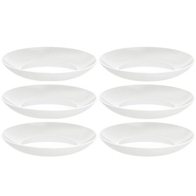 Conjunto 6 Pratos Fundos Porcelana Branca 22cm Sophia Sopas