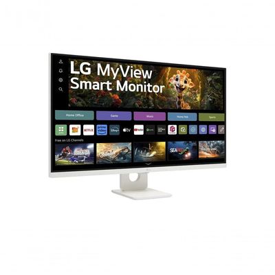 Monitor LG Myview Smart 32SR73U-W Tela UHD 4K 32" WebOs ThinQ Home Air Play Screen Share Bluetooth