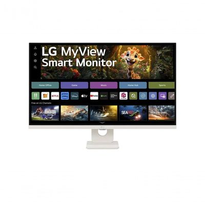 Monitor LG Myview Smart 32SR73U-W Tela UHD 4K 32" WebOs ThinQ Home Air Play Screen Share Bluetooth