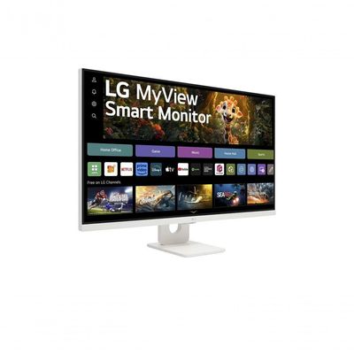 Monitor LG Myview Smart 32SR73U-W Tela UHD 4K 32" WebOs ThinQ Home Air Play Screen Share Bluetooth