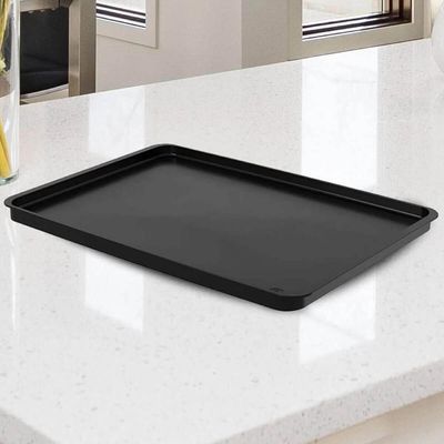 Kit 6 Bandejas Plásticas para Servir Coza 32x23cm Preto Restaurante A4 Fast Food Casual