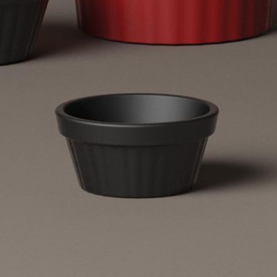 Kit 20 Ramekin 30ml Molho Maionese Shoyu Restaurante Preto Ramequim Oriental Uno Coza Canelado