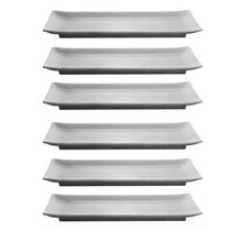 Kit 6 Travessas Melamina Sushi Sashimi 24,5x16,5cm Comida Japonesa Retangular Lyor Granilite