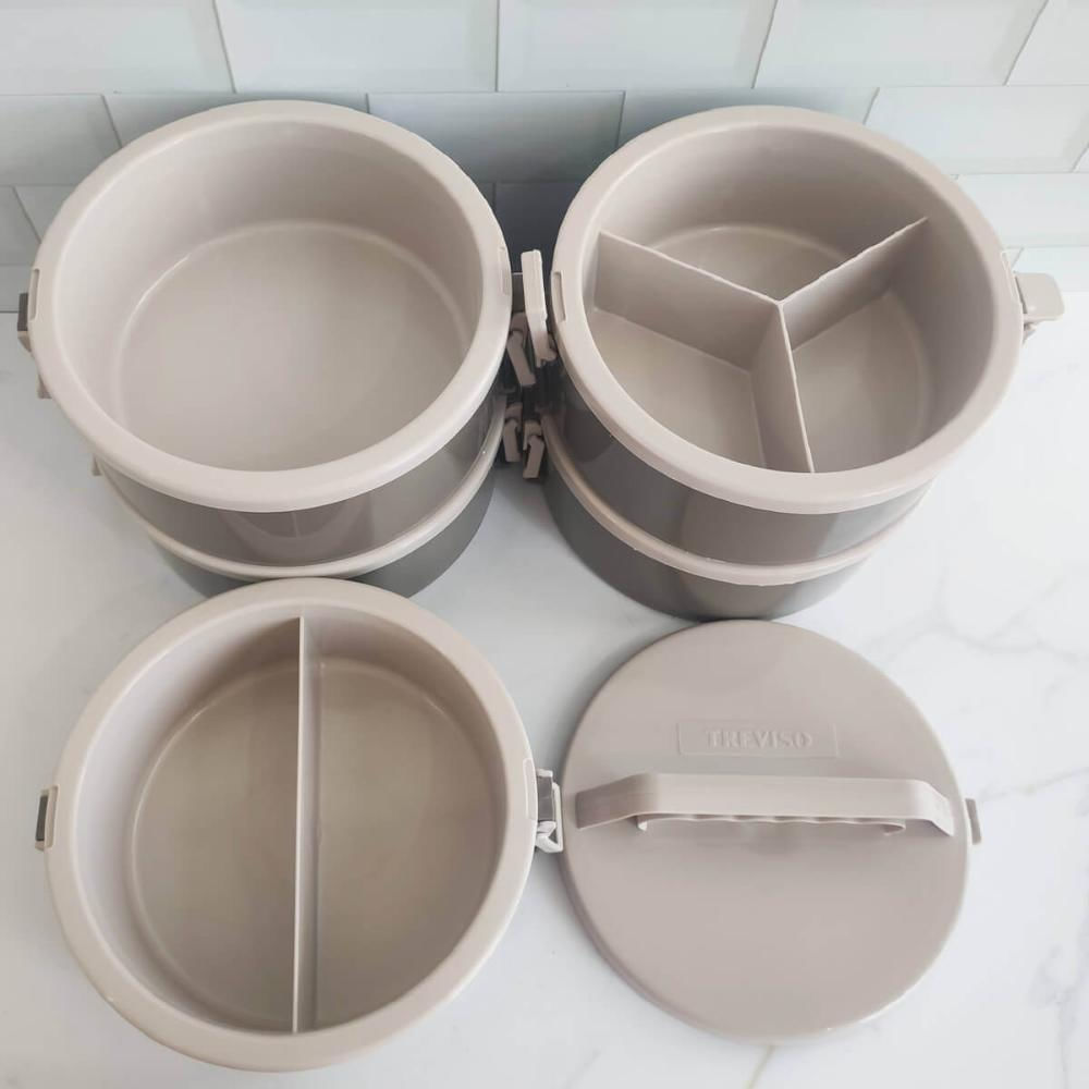 Kit 2 Marmitas Térmicas 5 Pratos Térmicos Empilháveis 1,8L C