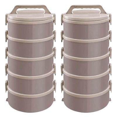 Kit 2 Marmitas Térmicas 5 Pratos Térmicos Empilháveis 1,8L C