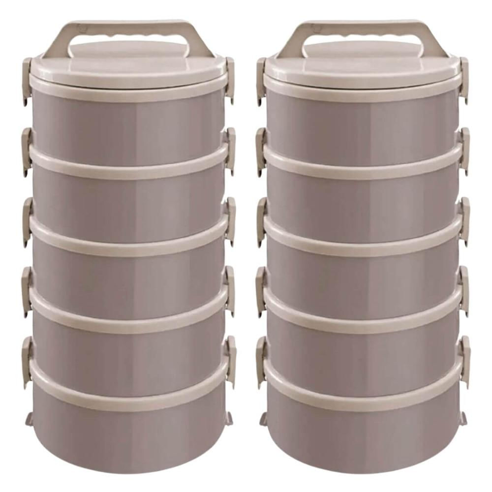 Kit 2 Marmitas Térmicas 5 Pratos Térmicos Empilháveis 1,8L C