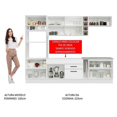 Cozinha Completa 290001 Com Armário E Balcão Branco Branco