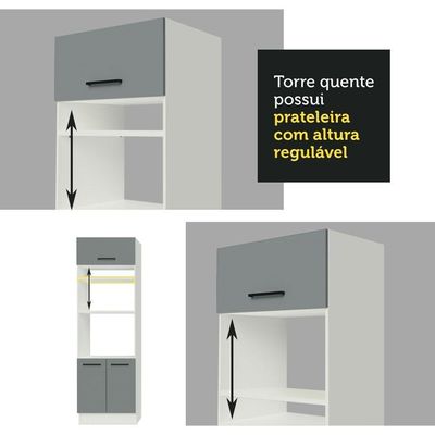 Cozinha Completa 270005 Com Armário E Balcão Branco/Cinza