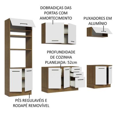 Cozinha Completa 270001 Com Armário E Balcão Rustic/branco