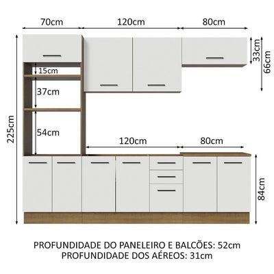 Cozinha Completa 270001 Com Armário E Balcão Rustic/branco