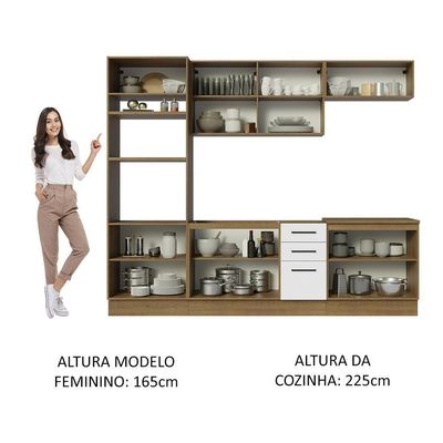 Cozinha Completa 270001 Com Armário E Balcão Rustic/branco