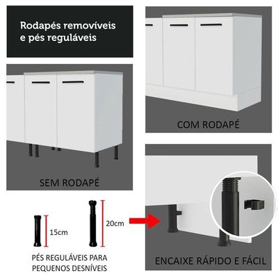 Cozinha Completa 270001 Com Armário E Balcão Branco Branco