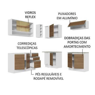 Cozinha Completa 349002 Com Armário E Balcão Branco/Rustic
