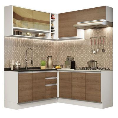 Cozinha Completa 349002 Com Armário E Balcão Branco/Rustic