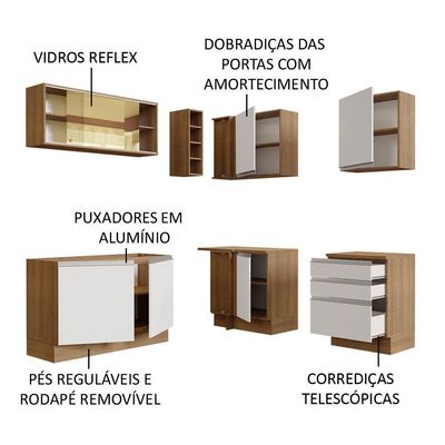 Cozinha Completa 329002 Com Armário E Balcão Rustic/Branco