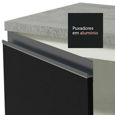 Cozinha Completa 270012 Com Armário E Balcão Branco/Preto