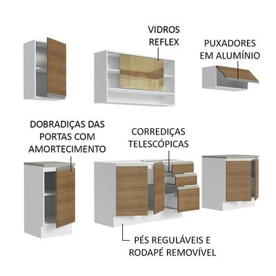 Cozinha Completa 240003 Com Armário E Balcão Branco/Rustic
