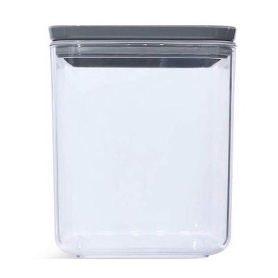 Porta Mantimentos Hermético Pequeno Cristal 1L Pote para Alimentos Quadrado Chumbo
