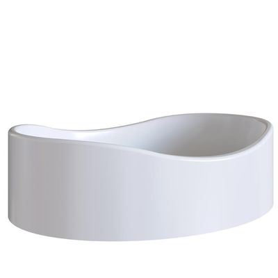 Cuba de Sobrepor Pia Apoio Oval Branca 43x32x12,5cm Banheiro Lavatório Berlim Branco