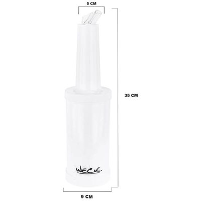 Kit 2 Garrafas Plásticas Store'n Pour 1L Branca Licores Xarope Bar Restaurante