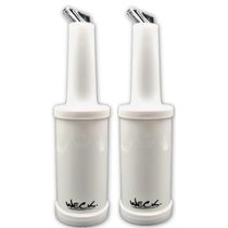 Kit 2 Garrafas Plásticas Store'n Pour 1L Branca Licores Xarope Bar Restaurante