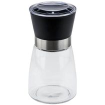 Kit 20 Moedores de Sal e Pimenta Vidro 170ml Moinho Cerâmica Tampa Plástica Preta Temperos Lyor