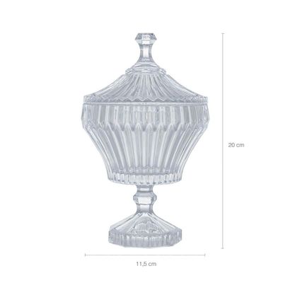 Kit 3 Potiches de Cristal Bomboniere com Pé 11,5x20cm Lyor Renaissance Decorativo