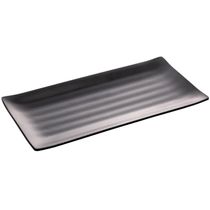 Kit 40 Travessas Pratos Sushi Comida Japonesa Melamina Preto 30x15cm Lyor Tóquio