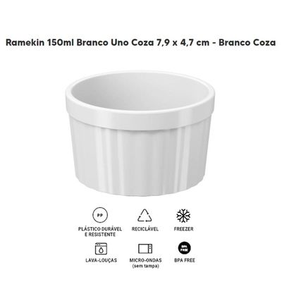 Kit 20 Ramekins Brancos Canelados 150ml Restaurante Maionese Chimichurri Uno Coza