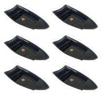Kit 6 Barcas Sushi Comida Japonesa Oriental 27,5x13cm Plástica Divisórias Preto Uno Coza