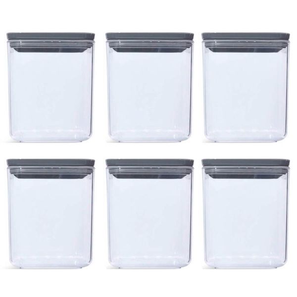 Conjunto 6 Potes Herméticos 1L Potes Pequenos Chumbo Porta Mantimentos Plasvale