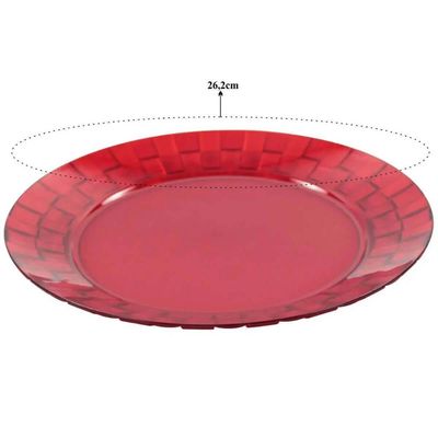 Kit 12 Pratos Vermelhos Grandes 26cm Crippa Servir Mesa Post